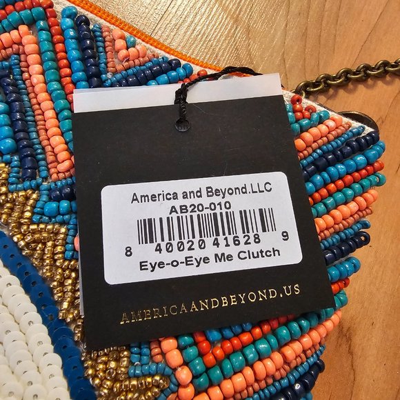 NWT Evil Eye Clutch With Removable Crossbody Chain - Picture 2 of 7